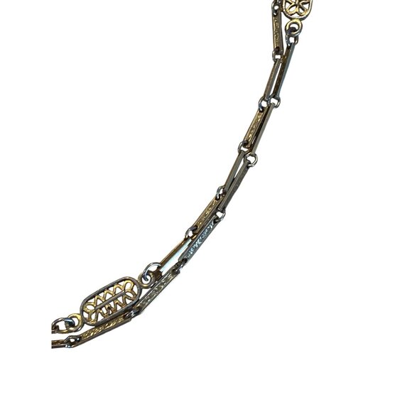 Vintage Gold-Tone & Silver-Tone Chain Link Necklace - Picture 5 of 12